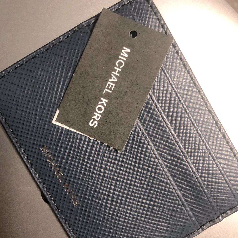 Michael Kors Navy Leather Card Case BRAND NEW